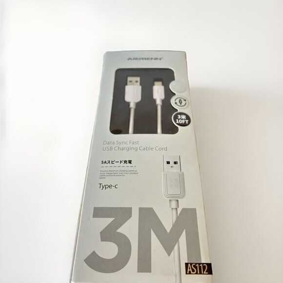 Type C Phone Charging Cord Data Sync Fast USB Charging Cable Cord 3M Long - Picture 2 of 4